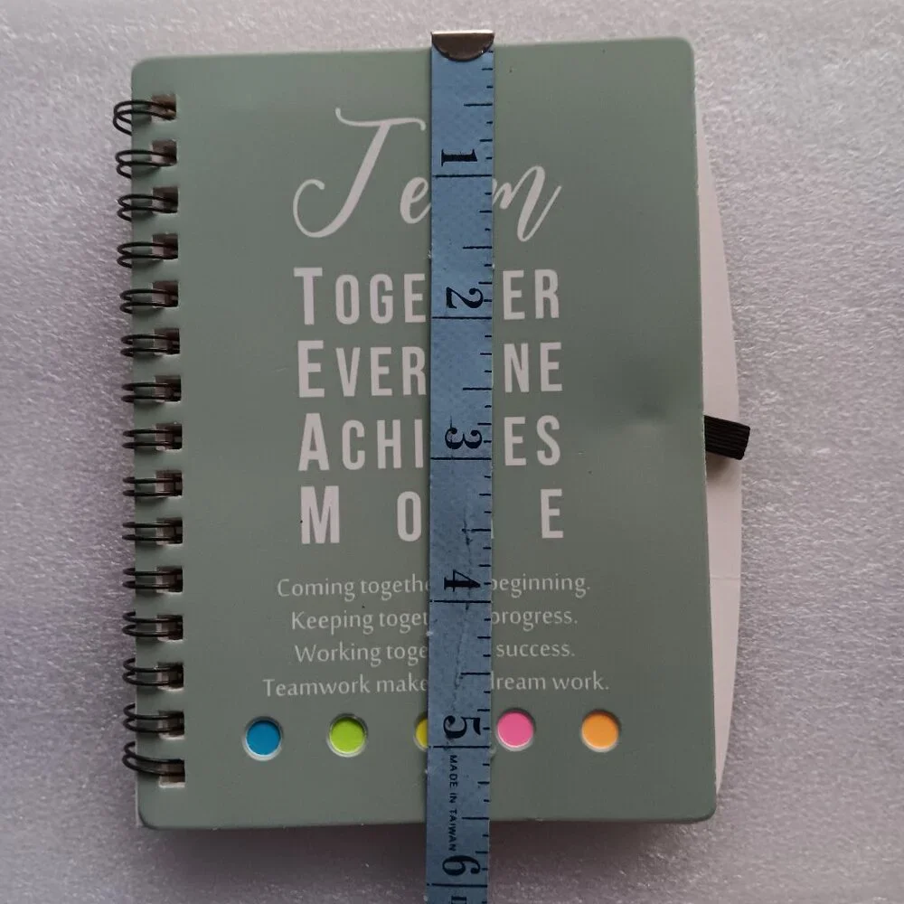 New Weekly Planner Spiral Notebook with Sticky Notes Team Quote Green Pen Loop